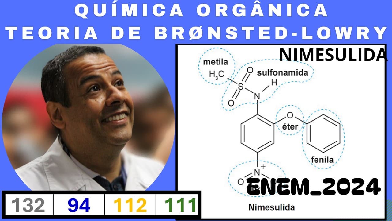 Thumbnail: ENEM 2024_QUESTÃO 94_CADERNO AZUL_NIMESULIDA_QUÍMICA ORGÂNICA_TEORIA DE BRÖNSTED-LOWRY_ÁCIDO_BASE