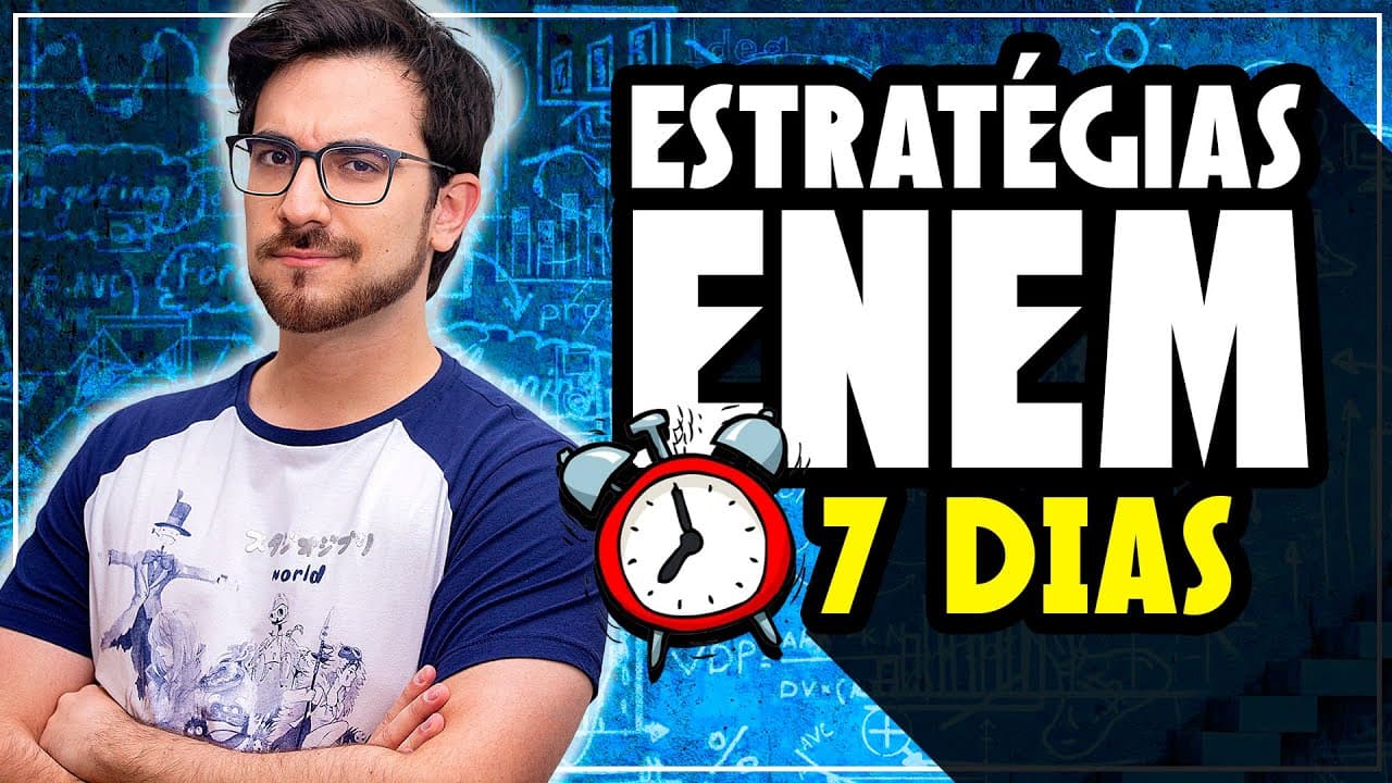 Thumbnail: 1 SEMANA PARA O ENEM!! Táticas para RETA FINAL + Tema de REDAÇÃO