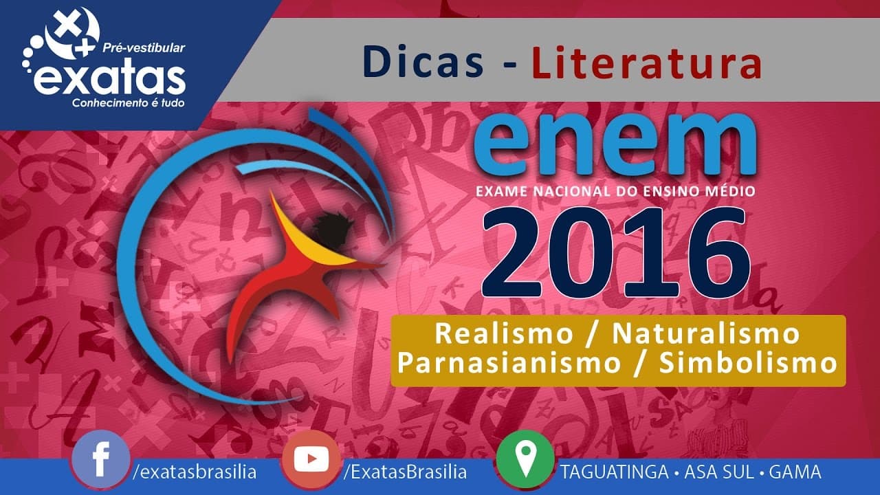 Thumbnail: Dicas ENEM 2016 - Literatura - Realismo / Naturalismo / Parnasianismo / Simbolismo