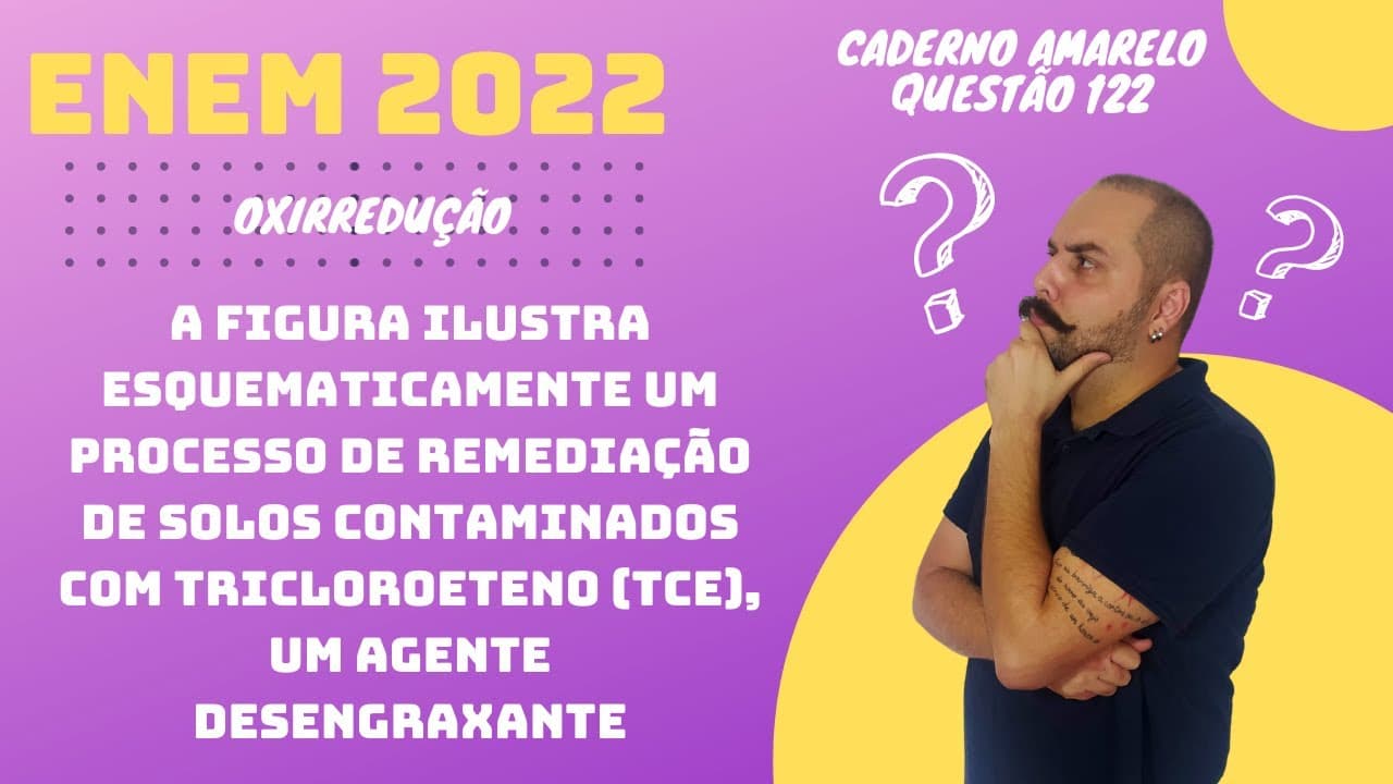 Thumbnail: ENEM 2022 - A figura ilustra esquematicamente um processo de remediação de solos contaminados (TCE)