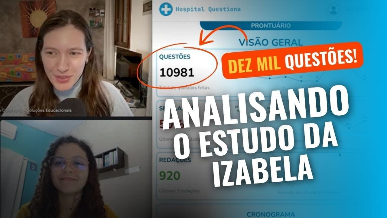 Thumbnail: Dificuldade de seguir um CRONOGRAMA para o ENEM | Analisando estudo da Izabela💡