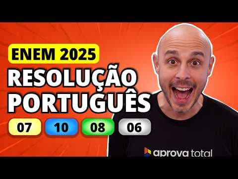 Thumbnail da aula: ENEM 2025 Linguagens – Questão 7 | O recurso linguístico usado para marcar a síntese da opinião da
