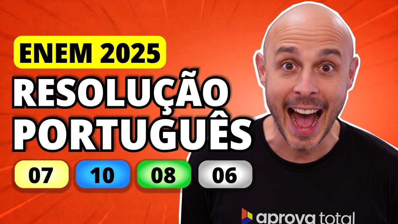 Thumbnail: ENEM 2025 Linguagens – Questão 7 | O recurso linguístico usado para marcar a síntese da opinião da