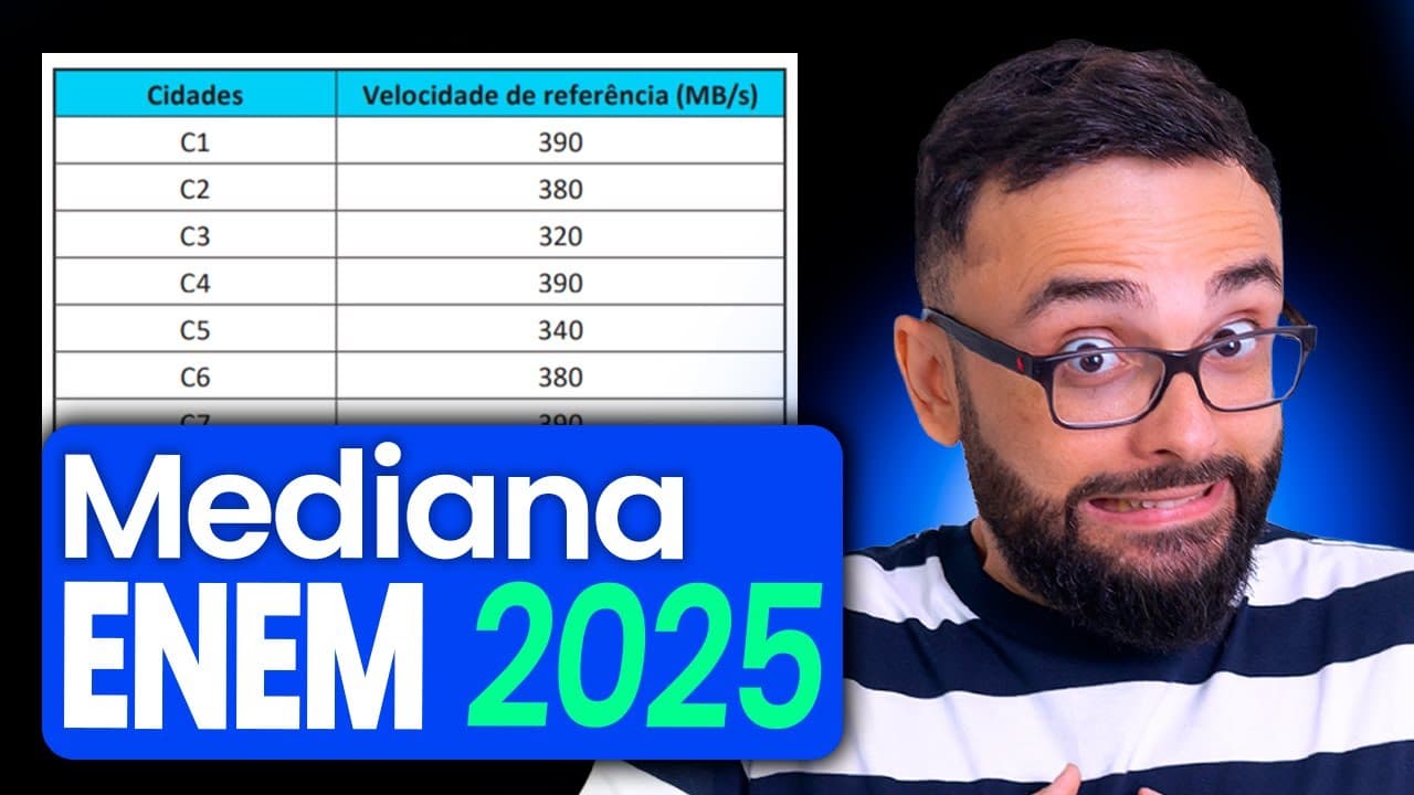 Thumbnail: Enem 2025 - Prova amarela 139 -  Uma empresa de tecnologia vai padronizar a velocidade de conexão