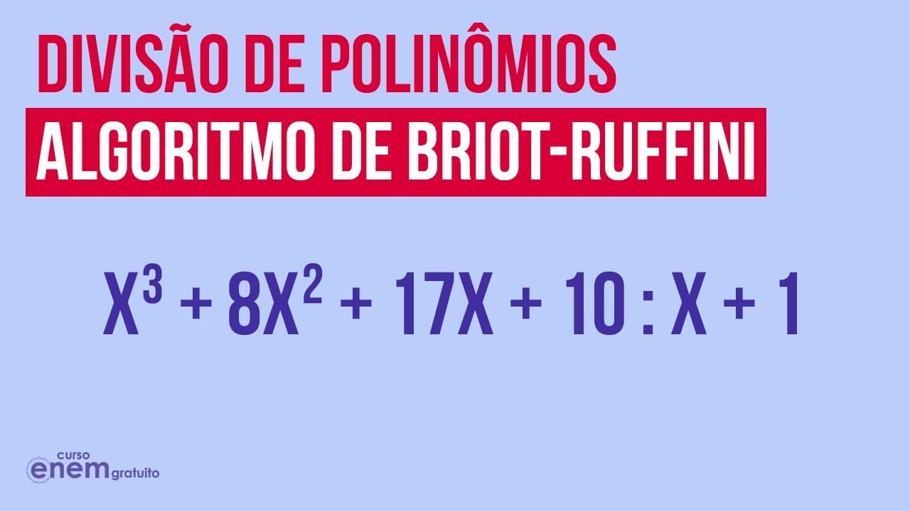 Thumbnail: DIVISÃO DE POLINÔMIOS: algoritmo de Briot-Ruffini | RESUMO DE MATEMÁTICA PARA O ENEM