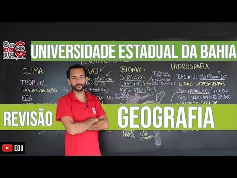 Thumbnail da aula: REVISÃO UNEB | GEOGRAFIA FÍSICA DA BAHIA | JEANGRAFIA
