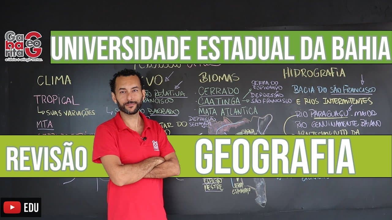 Thumbnail: REVISÃO UNEB | GEOGRAFIA FÍSICA DA BAHIA | JEANGRAFIA