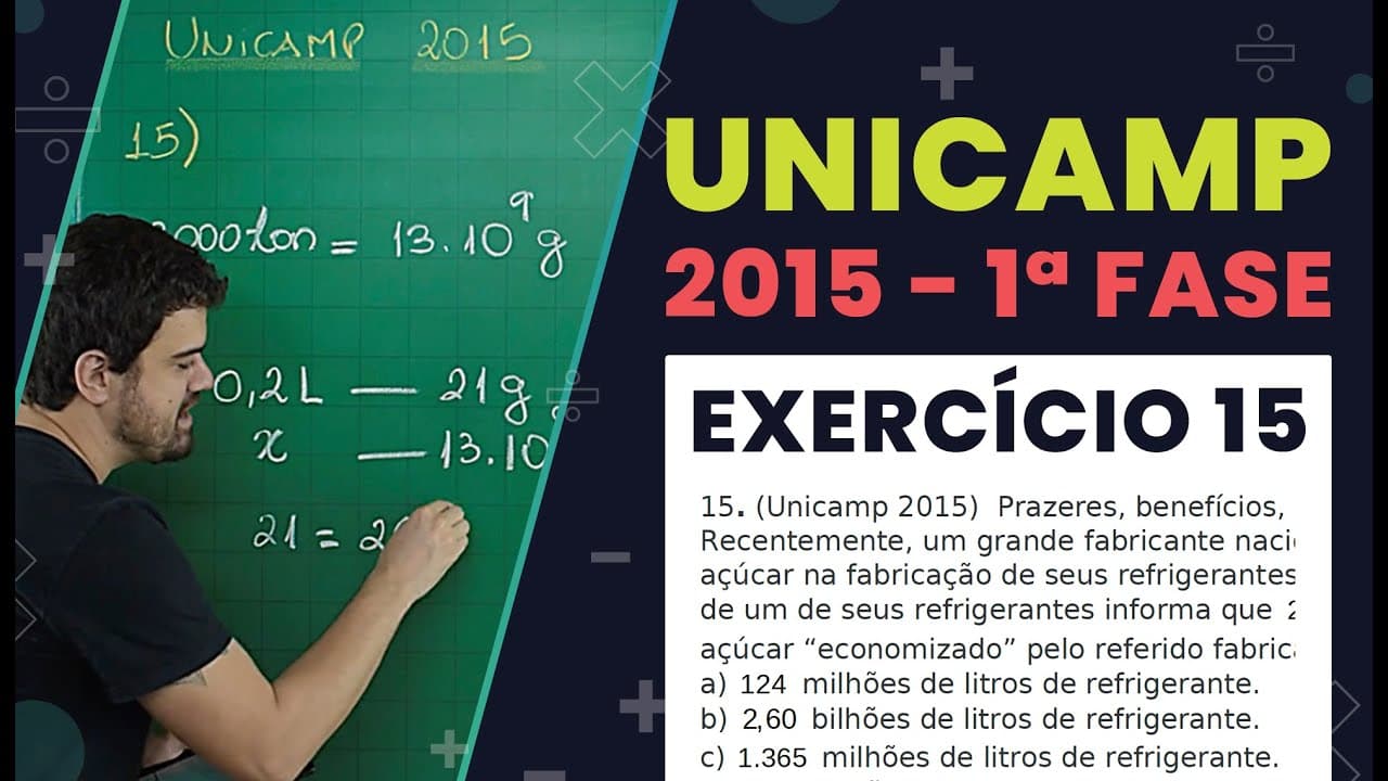 Thumbnail: RESOLUÇÃO UNICAMP 2015 | Exercício 15