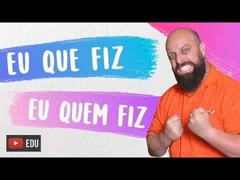 Thumbnail da aula: “Eu que fiz” vs. “Eu quem fiz”? Com Professor Noslen