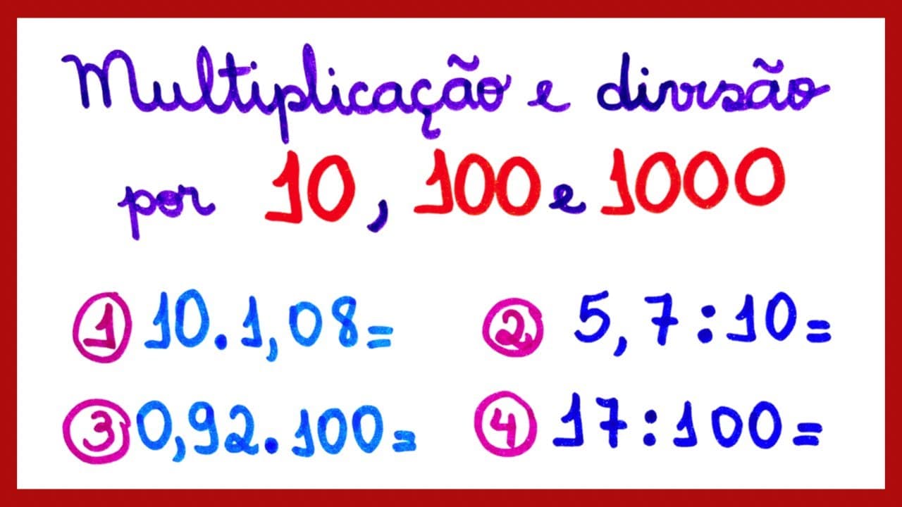 Thumbnail: DIVISÃO E MULTIPLICAÇÃO POR 10, 100 ou 1000!!