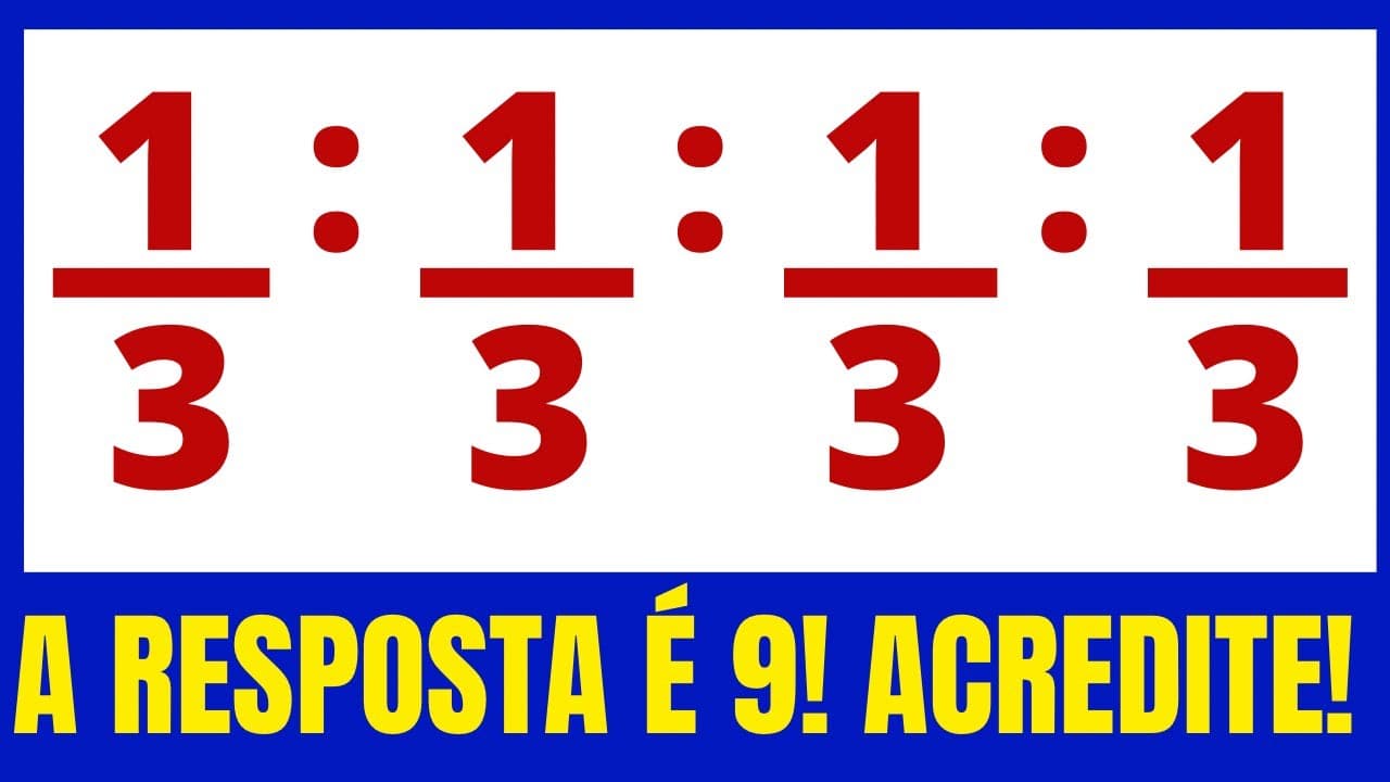 Thumbnail: 🚨INCRÍVEL O RESULTADO DESSA DIVISÃO DE FRAÇÕES !! 😱😱