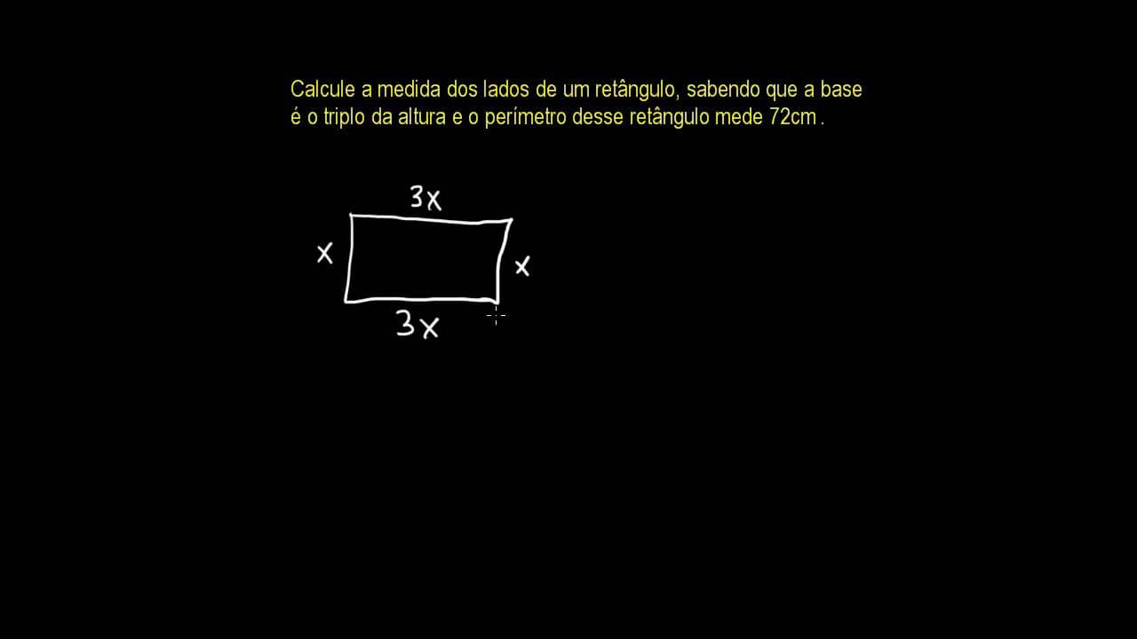 Thumbnail: Equação do 1º Grau - Lados e Perímetro de um Retângulo