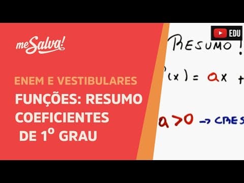 Thumbnail da aula: Funções: Resumo dos coeficientes das Funções de 1º grau | Me Salva!