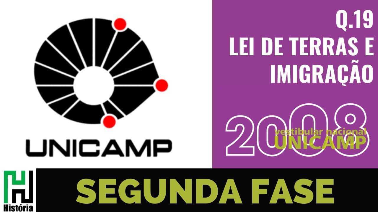 Thumbnail: UNICAMP 2008 Q.19 Lei de Terras / Imigração (Q9 Lista Segundo Reinado)