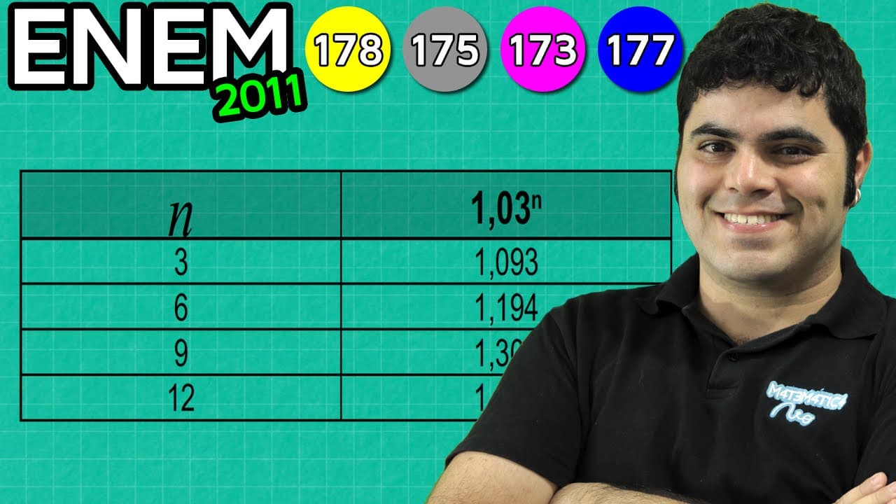 Thumbnail: ENEM 2011 Matemática #42 - Função Exponencial e Juros Compostos