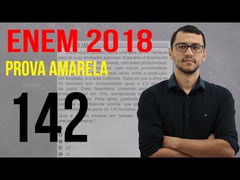 Thumbnail da aula: Questão 142 - ENEM 2018 Matemática - Porcentagem