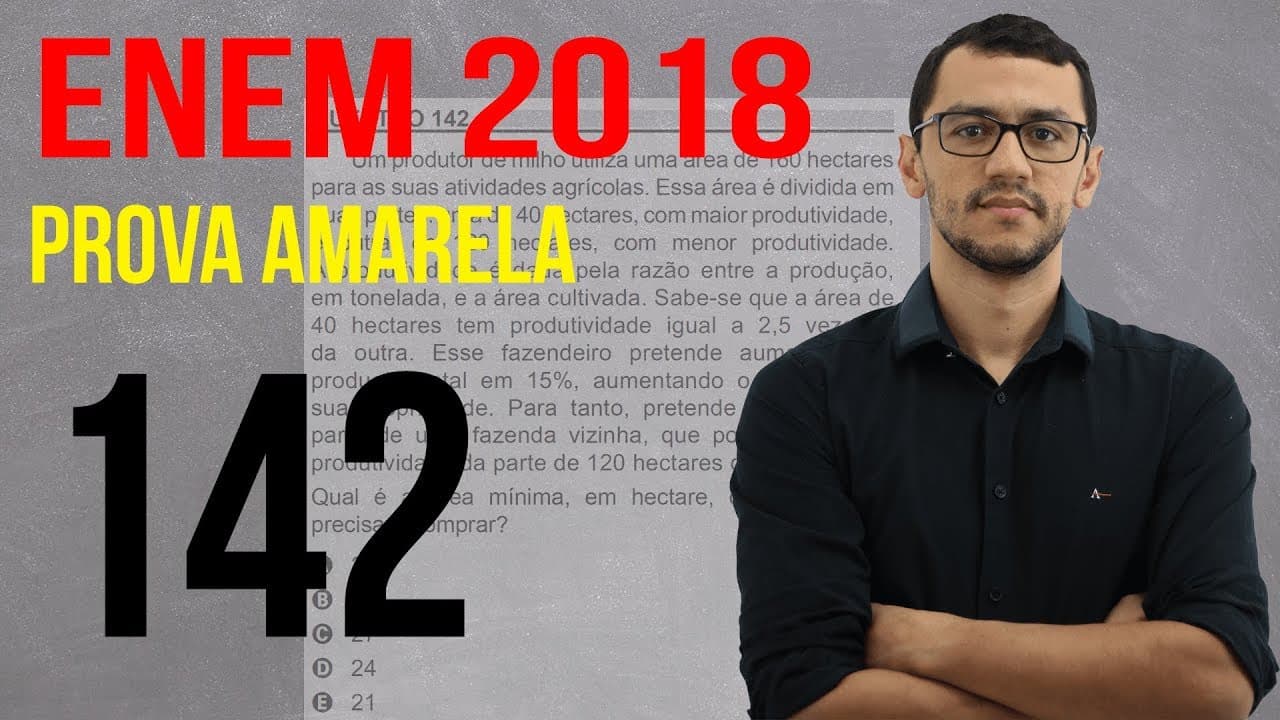 Thumbnail: Questão 142 - ENEM 2018 Matemática - Porcentagem
