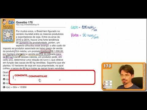 Thumbnail da aula: [ENEM 2020 DIG] 170 📘 ÁLGEBRA Por muitos anos, o Brasil tem figurado no cenário mundial entre os