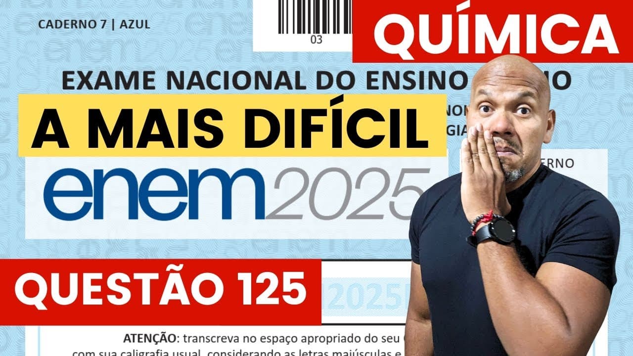 Thumbnail: Enem 2025 - Resolução de Química - Apaixonada por culinária e química, uma chefe de cozinha calculou