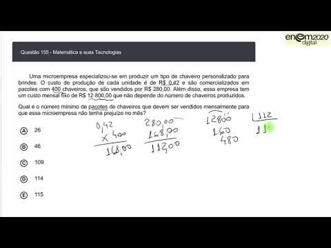 Thumbnail da aula: MATEMÁTICA - ENEM 2020 DIGITAL 155E