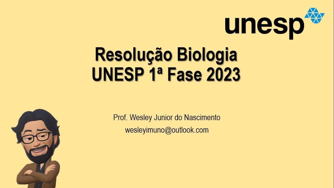 Thumbnail: Resolução UNESP Biologia 1ªFase 2023