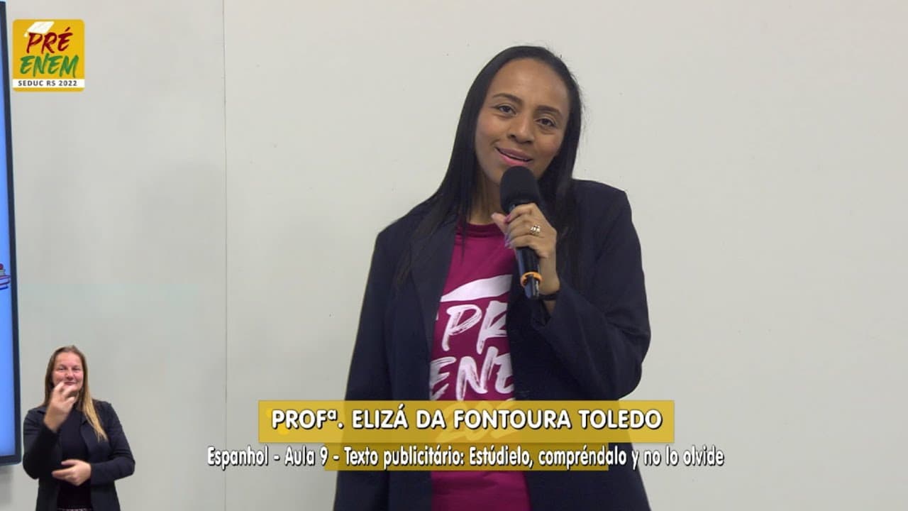 Thumbnail: Pré-Enem 2022 - Língua Espanhola Aula 09 - Texto publicitario: estúdielo, compréndalo y no lo olvide