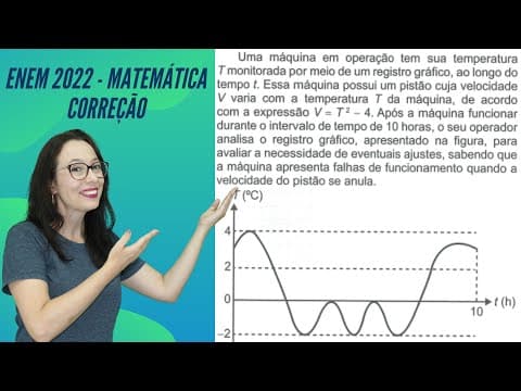 Thumbnail da aula: ENEM 2022 Uma maquina em operação tem sua temperatura T monitorada por meio de um registro...