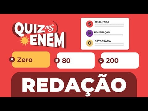 Thumbnail da aula: Treinando Questões | Redação | QUIZ ENEM | Me Salva! ENEM