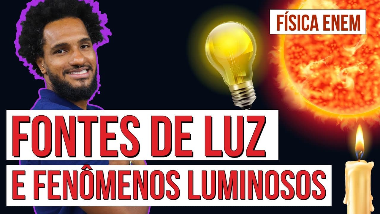 Thumbnail: FONTES DE LUZ E FENÔMENOS LUMINOSOS | Resumo de Física para o Enem. Profe Diego Fernando