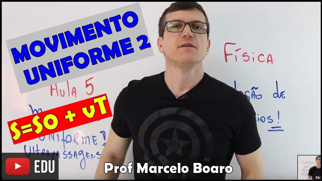 Thumbnail: MOVIMENTO UNIFORME II Encontro de corpos   CINEMÁTICA AULA 5    RESOLUÇÃO DE EXERCÍCIOS   PARTE 1