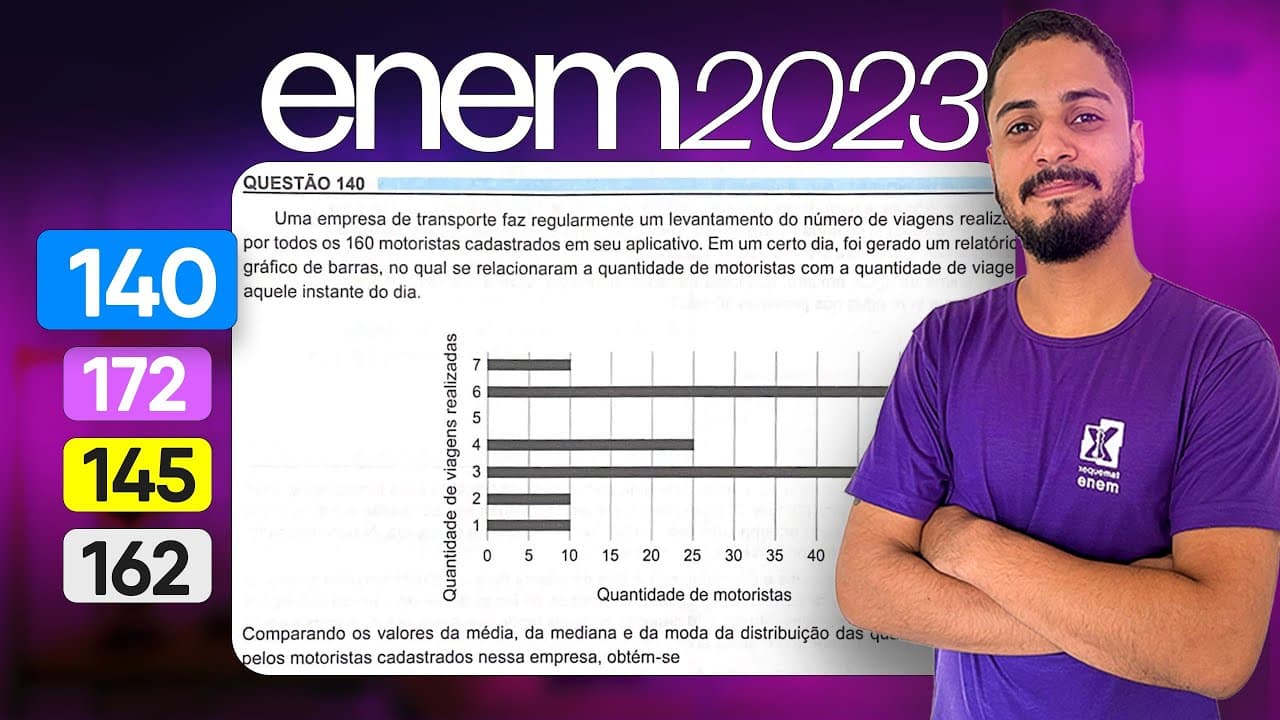 Thumbnail: Questão 140 - Caderno Azul | Estatística | MATEMÁTICA ENEM 2023