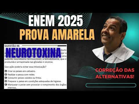 Thumbnail da aula: ENEM 2025 AMARELA Q.98_O sashimi (filé de peixe cru) de baiacu é uma iguaria muito apreciada no
