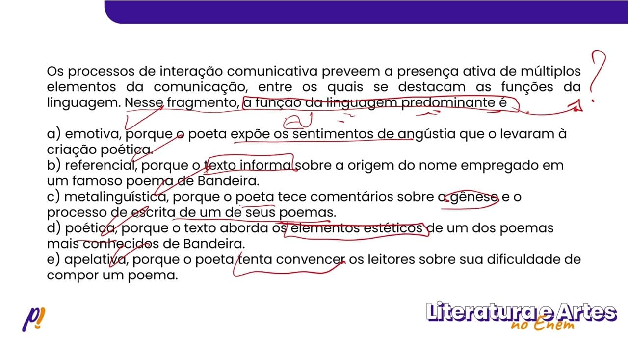 Thumbnail: ENEM 2020 - Teoria Literária | Vou-me embora p’ra Pasárgada foi o poema de mais longa gestação...