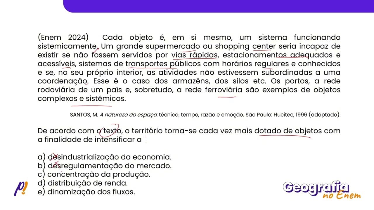 Thumbnail: ENEM 2024 - DO MEIO NATURAL AO ESPAÇO DA GLOBALIZAÇÃO | Cada objeto é, em si mesmo, um sistema...