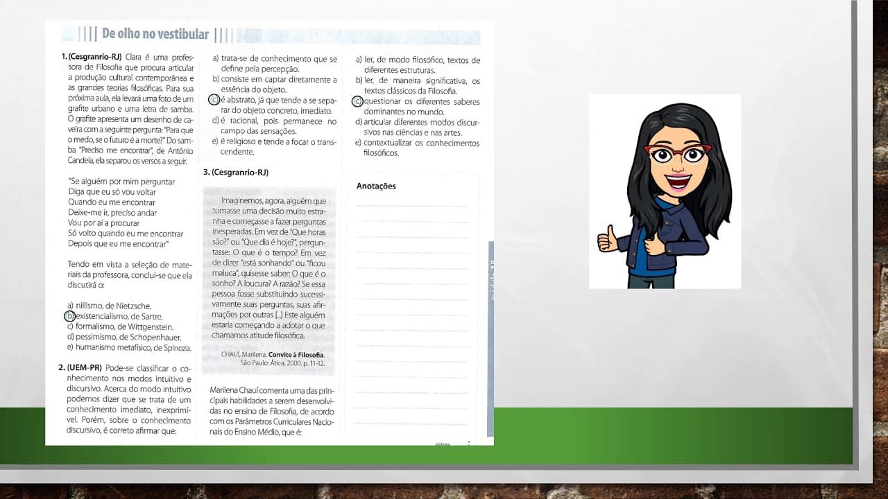 Thumbnail: Correção dos exercícios filosofia mod 18