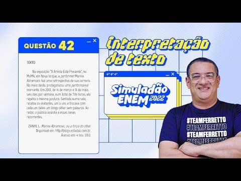 Thumbnail da aula: Resolução Simuladão ENEM 2022 - #InterpretaçãoDeTexto pt. 2