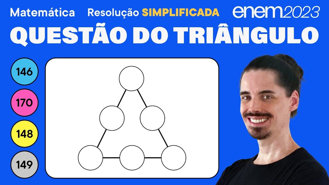 Thumbnail: 🔵 Questão do triângulo mágico: ENEM 2023 Matemática (Simplificada) - Progressão Aritmética