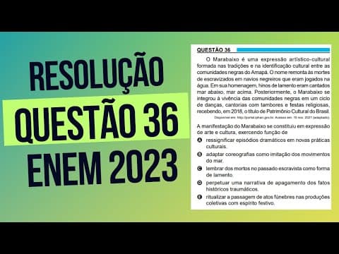 Thumbnail da aula: Resolução questão 36 (PROVA AZUL) | Linguagens ENEM 2023