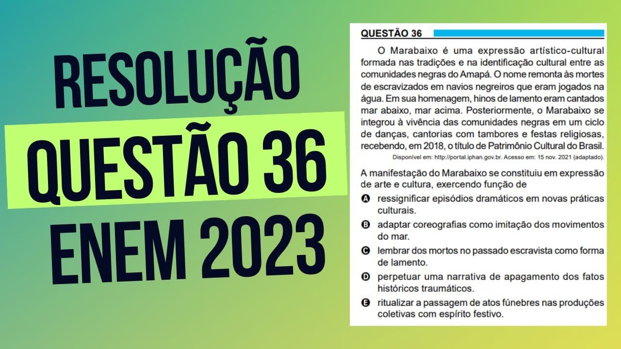Thumbnail: Resolução questão 36 (PROVA AZUL) | Linguagens ENEM 2023