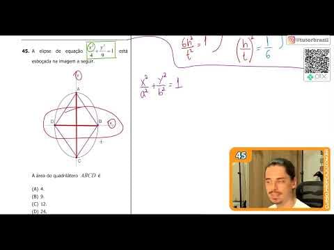 Thumbnail da aula: [UFRGS 2019] 45 - A elipse de equação x²⁄4+y²⁄9=1 está esboçada na imagem a seguir.