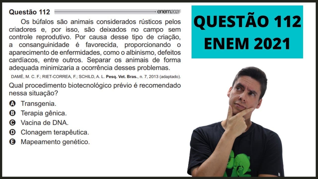 Thumbnail: BIOLOGIA ENEM 2021! "Os búfalos são animais considerados rústicos..."