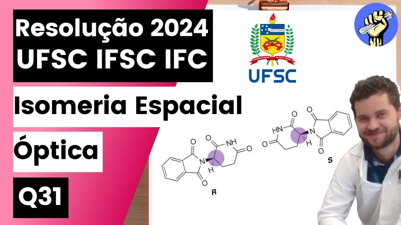 Thumbnail: ✏️UFSC 2024 | A talidomida é um composto originalmente utilizado como um fármaco hipnótico. Esse