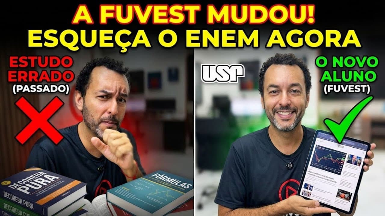Thumbnail: A FUVEST 2027 MUDOU TUDO! Pare de Estudar Errado para a FUVEST (Esqueça o ENEM)