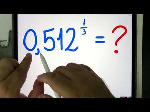 Thumbnail da aula: Raiz Cúbica de 0,512 = ??? Muita gente não consegue resolver esse expoente fracionário...