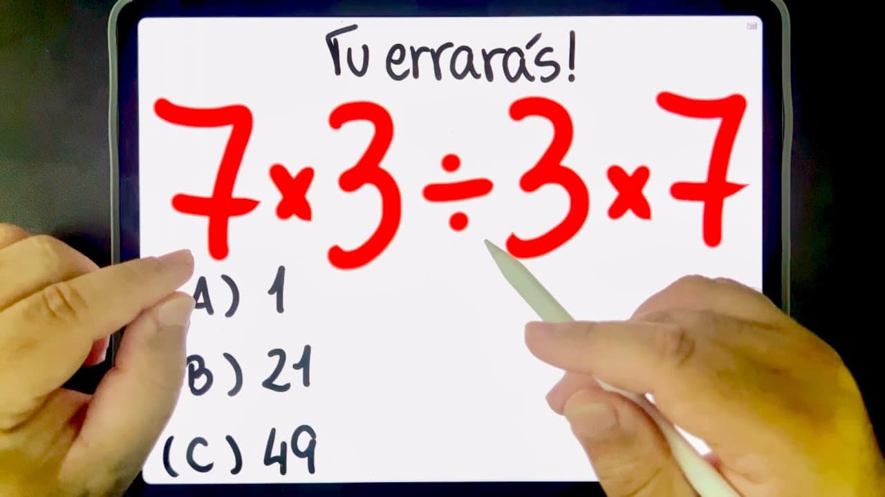 Thumbnail: 🔥 TU ERRARÁS: 7×3÷3×7 = ??? Expressão Numérica Bugante que TODO MUNDO ERRA! Você consegue resolver?