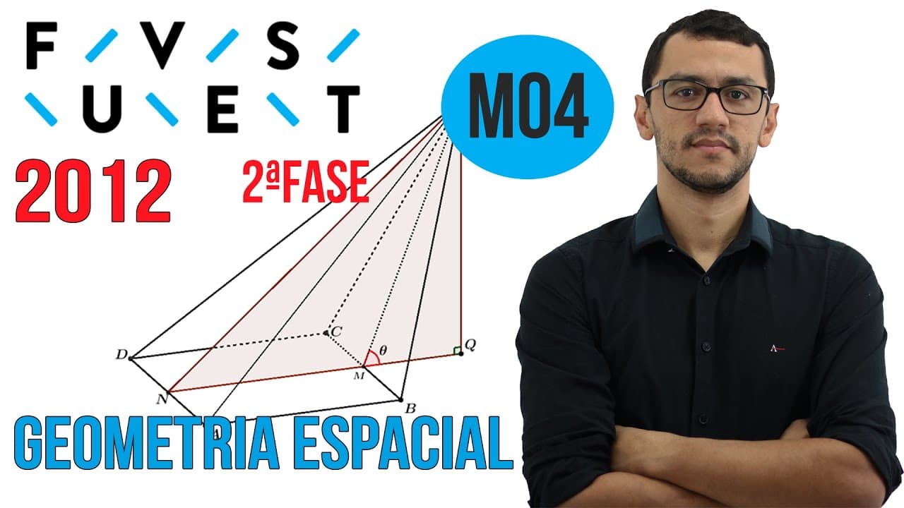 Thumbnail: FUVEST 2012 Questão M04 Segunda Fase Matemática Geometria Espacial