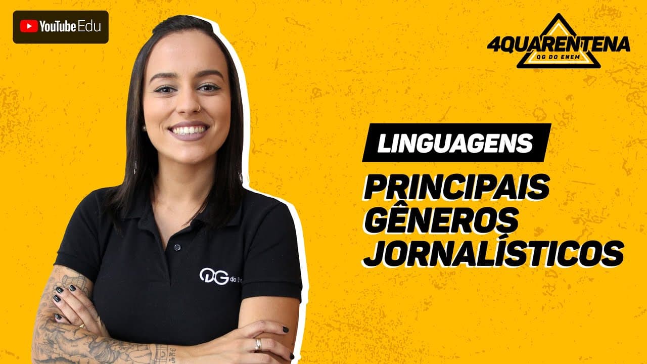 Thumbnail: QUARENTENA ENEM: Principais gêneros jornalísticos | Linguagens