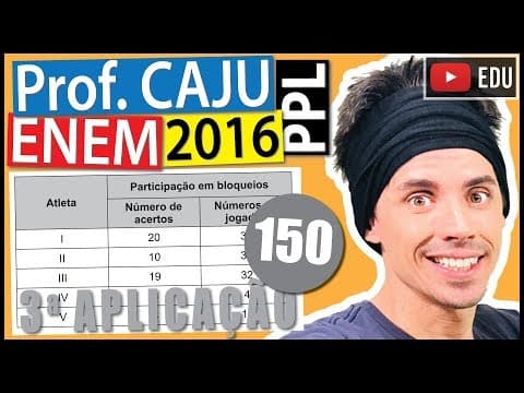 Thumbnail da aula: [ENEM 2016 PPL] 150 📓 RAZÃO E PROPORÇÃO O técnico de um time de voleibol registra o número de