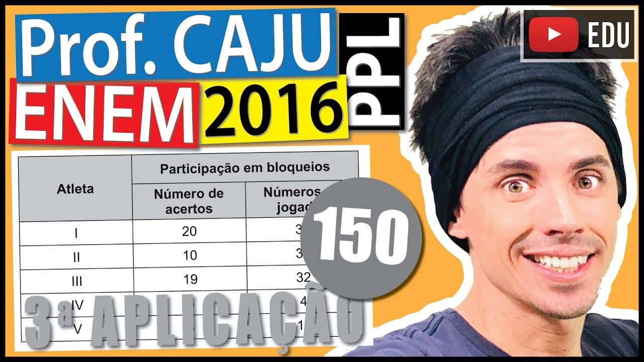 Thumbnail: [ENEM 2016 PPL] 150 📓 RAZÃO E PROPORÇÃO O técnico de um time de voleibol registra o número de