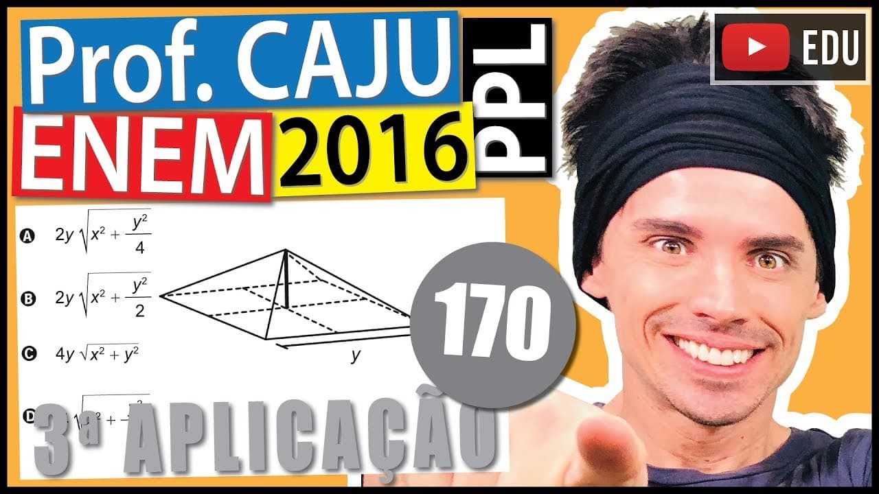 Thumbnail: [ENEM 2016 PPL] 170 📓 GEOMETRIA ESPACIAL A cobertura de uma tenda de lona tem formato de uma
